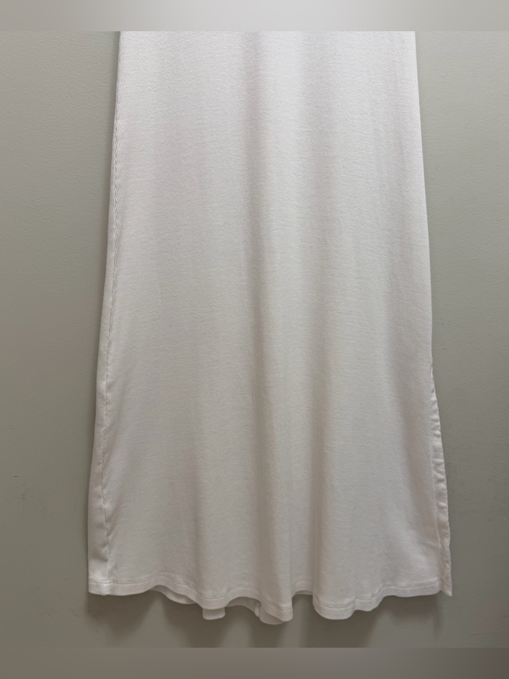 AYR The Moderne Ribbed Midi Maxi Dress Short Sleeve Crewneck Side Slit - Picture 7 of 12